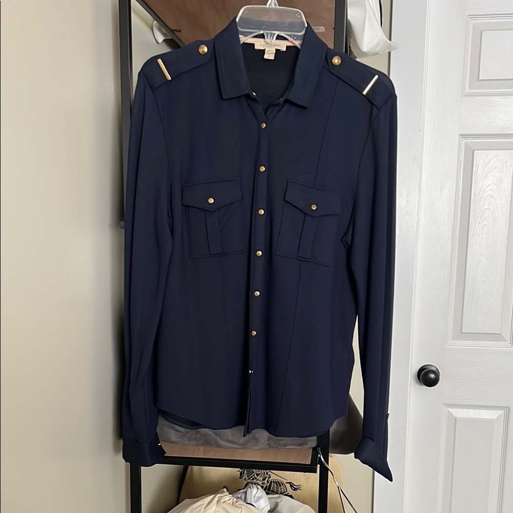 Burberry Blue and Gold Casual Button Down Shirt